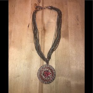 Red Medallion Necklace